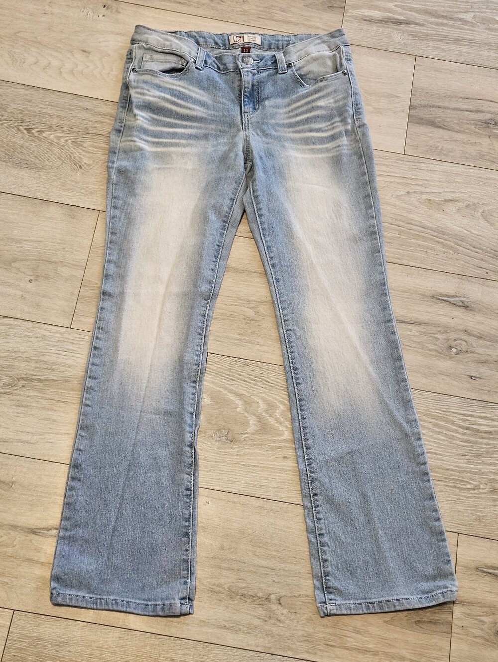 VTG Y2K LEI Ashley Low Rise Slim Bootcut Jeans Juniors 11 Short Light Wash